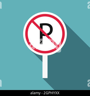 Parking is prohibited icon, flat style Stock Vector