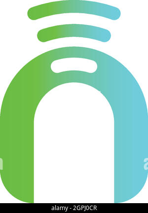 Letter n, Wireless connecting logo Stock Vector