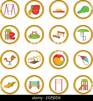 Playground vector set, cartoon style Stock Vector