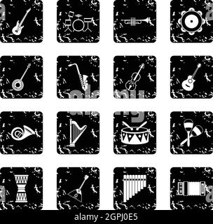 Musical instruments icons set , simple style Stock Vector Image & Art ...