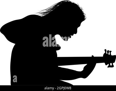 Rock Guitarist Silhouette Stock Vector