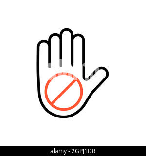 Hand stop or forbidden vector icon Stock Vector
