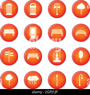 Park icons vector set Stock Vector