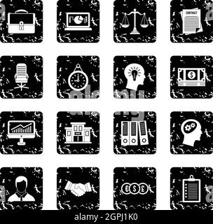 Banking icons set, simple style Stock Vector