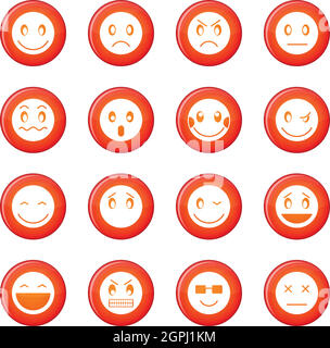 Emoticon icons vector set Stock Vector