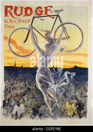 Poster art by Jean de Paleologu (or Paleologue) (1855 – 24 November 1942) Nickname 'PAL'. Rudge (1898). Stock Photo