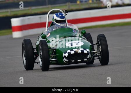 Stephane Ray, Scorpion-Ford Formula Junior, Chichester Cup, Front engined Formula Juniors that raced in the years 1958 to 1962, Goodwood Revival 2021, Stock Photo