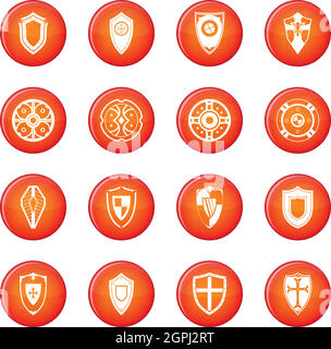 Shields set icons vector set Stock Vector