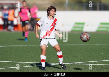 Madrid, Spain. 29th Sep, 2021. Yoko Tanaka (Rayo) Football/Soccer : Spanish 'Primera Iberdrola' match between Rayo Vallecano Femenino 0-0 Sporting de Huelva at the Ciudad Deportiva Fundacion Rayo Vallecano in Madrid, Spain . Credit: Mutsu Kawamori/AFLO/Alamy Live News Stock Photo