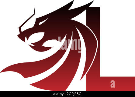 Letter L logo icon with dragon design vector Stock Vector