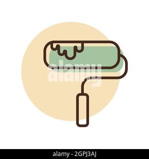 Paint Roller vector flat icon Stock Vector