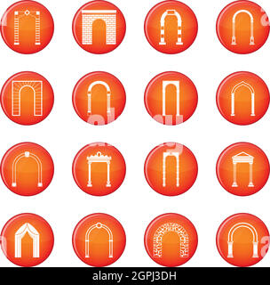 Arch set icons vector set Stock Vector