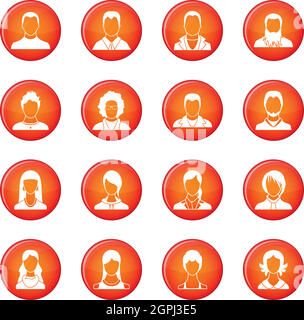 Avatars set icons vector set Stock Vector