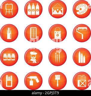 Painting icons vector set Stock Vector