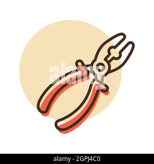 Pliers vector icon. Construction, repair sign Stock Vector