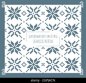 Scandinavian knitting seamless pattern design Stock Vector