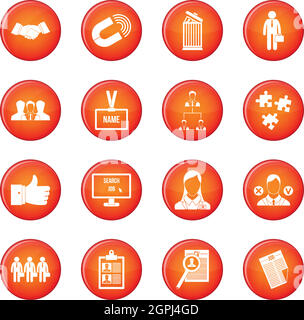 Human resource management icons vector set Stock Vector