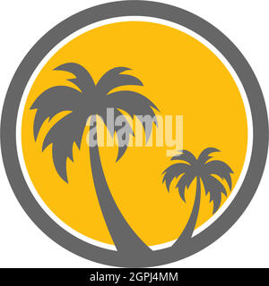 Palm beach, vitamin logo concept Stock Vector