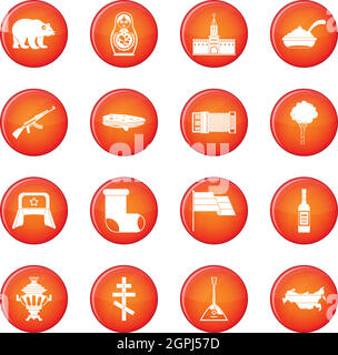 Russia icons vector set Stock Vector