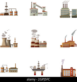Plant icons set, cartoon style Stock Vector