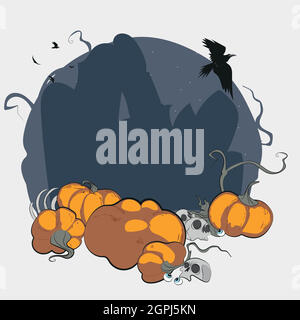 Vector Halloween cover website with space for text Stock Vector