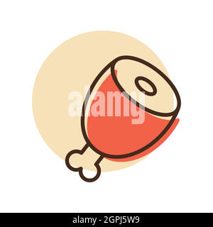 Meat leg vector flat icon Stock Vector