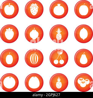 Fruit icons vector set Stock Vector