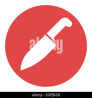 Chef kitchen knife white glyph icon. Cutlery. Kitchen utensils Stock Vector