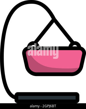 Baby Hanged Cradle Icon Stock Vector