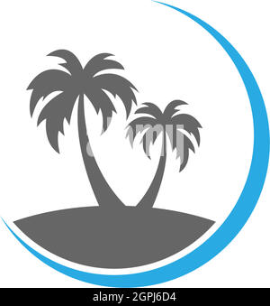 Palm beach, vitamin logo concept Stock Vector