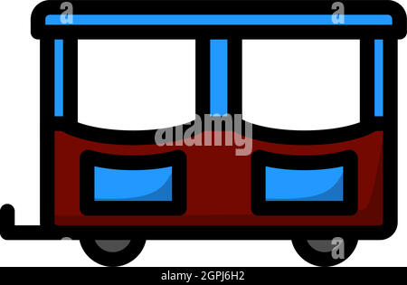Wagon Of Children Train Icon Stock Vector