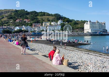 Beach promenade, Llandudno, Conwy County Borough, Wales, United Kingdom Stock Photo