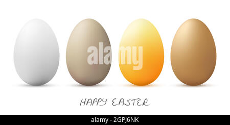 Happy Easter eggs colored Stock Vector