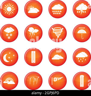 Weather set icons vector set Stock Vector