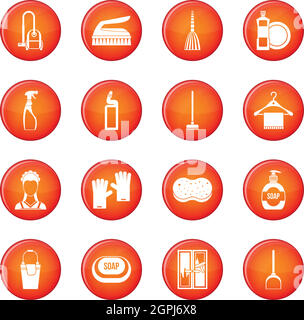 House cleaning icons vector set Stock Vector