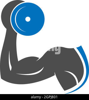 Muscle arm icon logo design vector illustration template Stock Vector