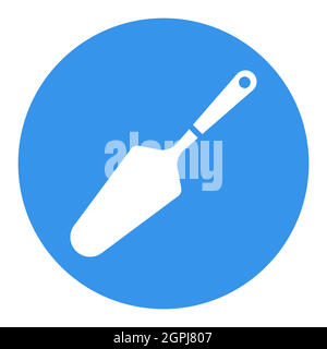 Cake and pie server utensil vector white glyph icon Stock Vector