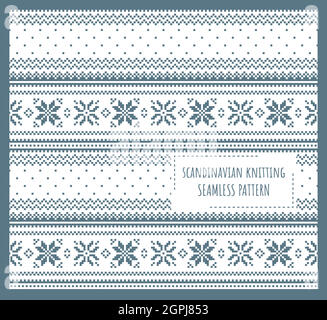 Scandinavian knitting seamless pattern design Stock Vector