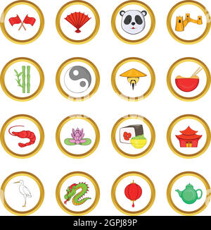 Cartoon Set china symbol, vector illustration Stock Vector Image & Art ...