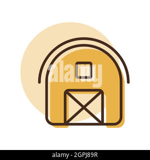 Farm barn vector flat icon Stock Vector