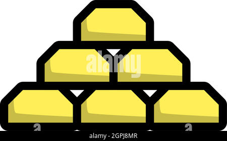 Gold Bullion Icon Stock Vector