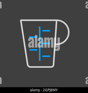 Measuring cup, beaker icon. Kitchen appliance Stock Vector