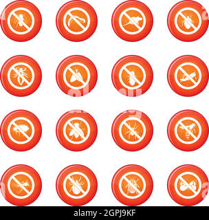 No insect sign icons vector set Stock Vector