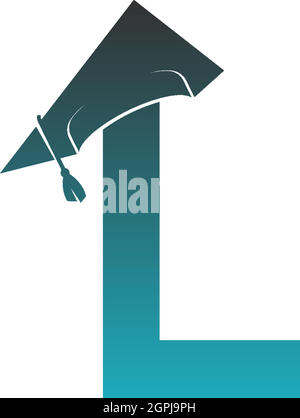 Letter L logo icon with graduation hat design vector Stock Vector