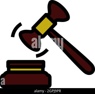 Judge Hammer Icon Stock Vector