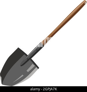 Shovel icon, cartoon style Stock Vector