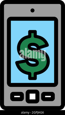 Smartphone With Dollar Sign Icon Stock Vector