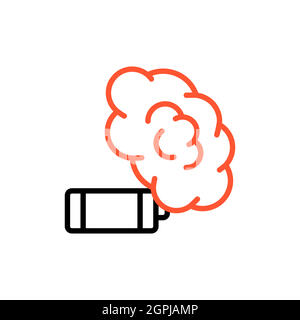 Smoke grenade vector flat icon Stock Vector
