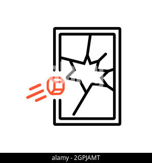 Broken store vector flat icon Stock Vector