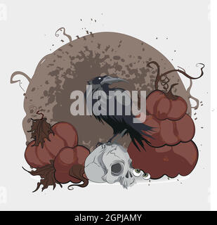 Vector Halloween cover website with space for text Stock Vector